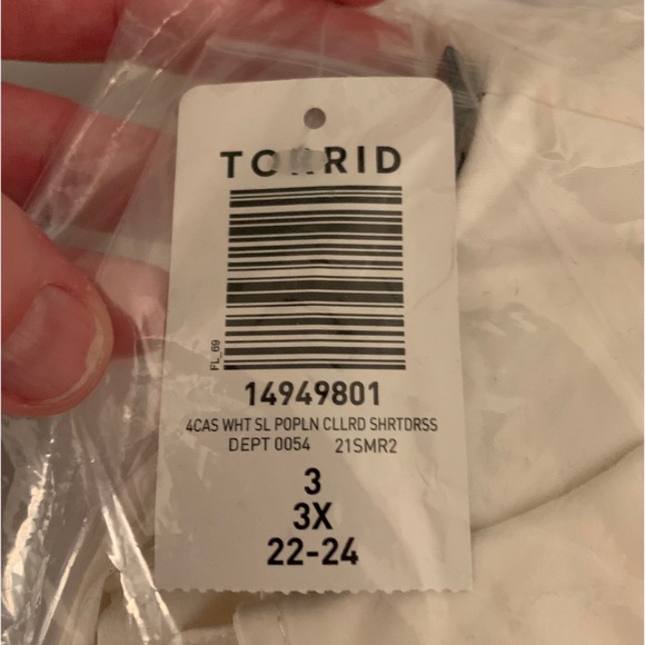 NEW Torrid 3 White Poplin Collared Shirtdress - Picture 9 of 9